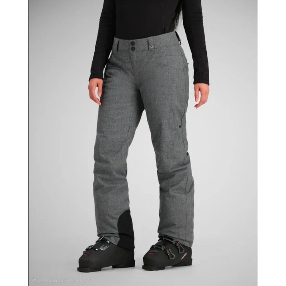 Obermeyer Womens Malta Insulated Ski Pants Grey Thermore Snow Pants Size 10